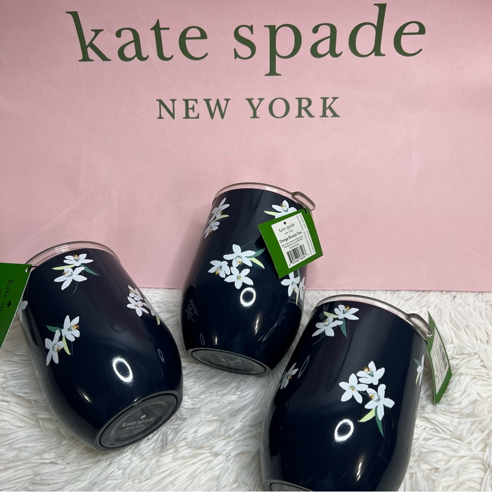 Kate Spade Orange Blossom Stemless Wine Glass